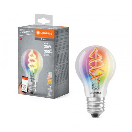 LEDVANCE SMART+ Classic E27 Leuchtmittel dimmbar 4,5W wie 30W RGBW